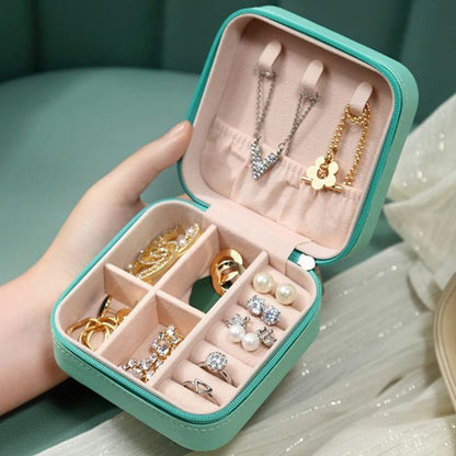 Noor Posh Luxury Velvet Travel Jewelry Box & Organizer