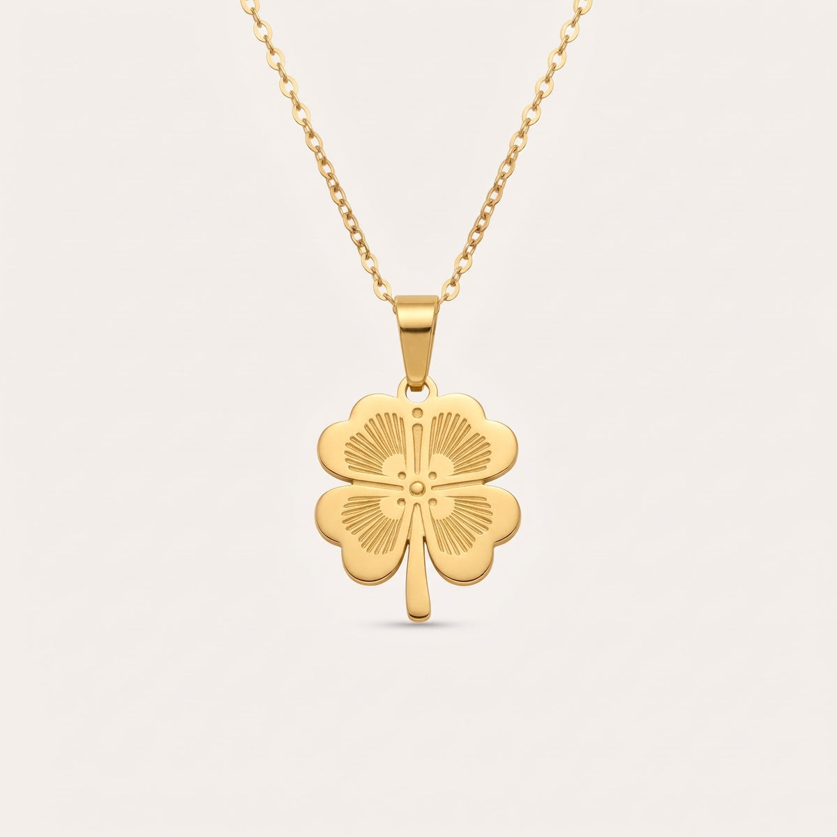 NoorPosh.pk Golden Clover Luxury Pendant Necklace