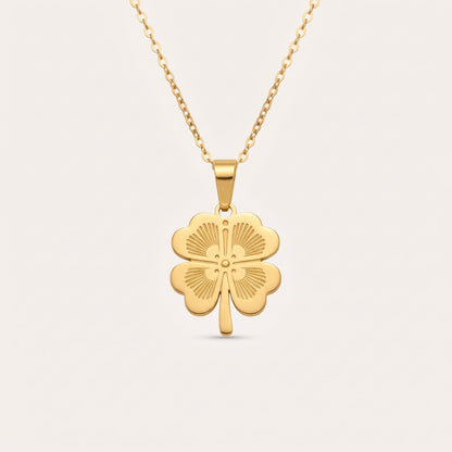 NoorPosh.pk Golden Clover Luxury Pendant Necklace