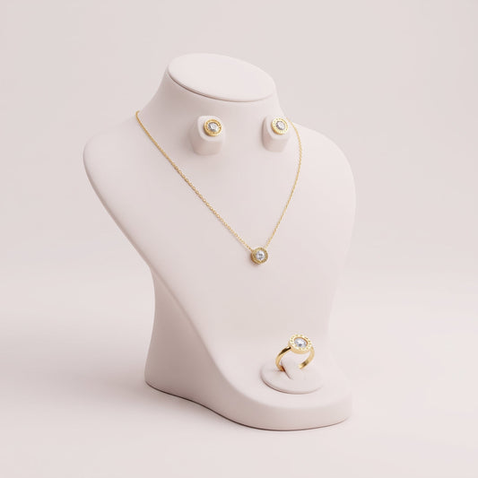 NoorPosh.pk Designer Golden Jewellery Set